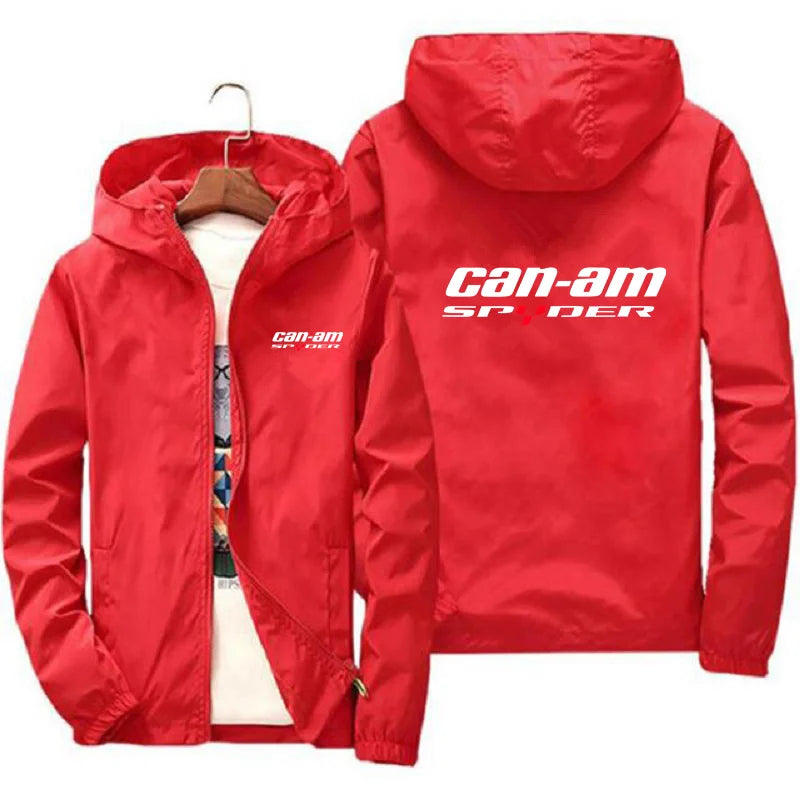 2025 Spring and Autumn New Brp Can am Car Logo Printed Men's Jacket Casual Hooded Zipper Outdoor Sports Fashion Business