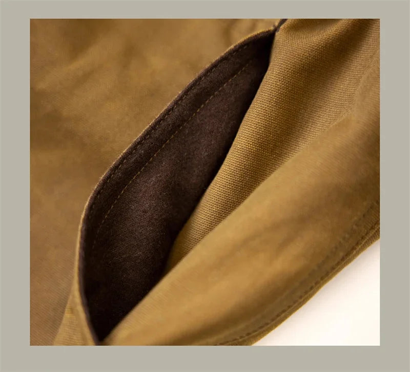 Red Tornado Waxed Canvas Cruiser Jacket Water Resistant Rugged Style Men's Work Outerwear