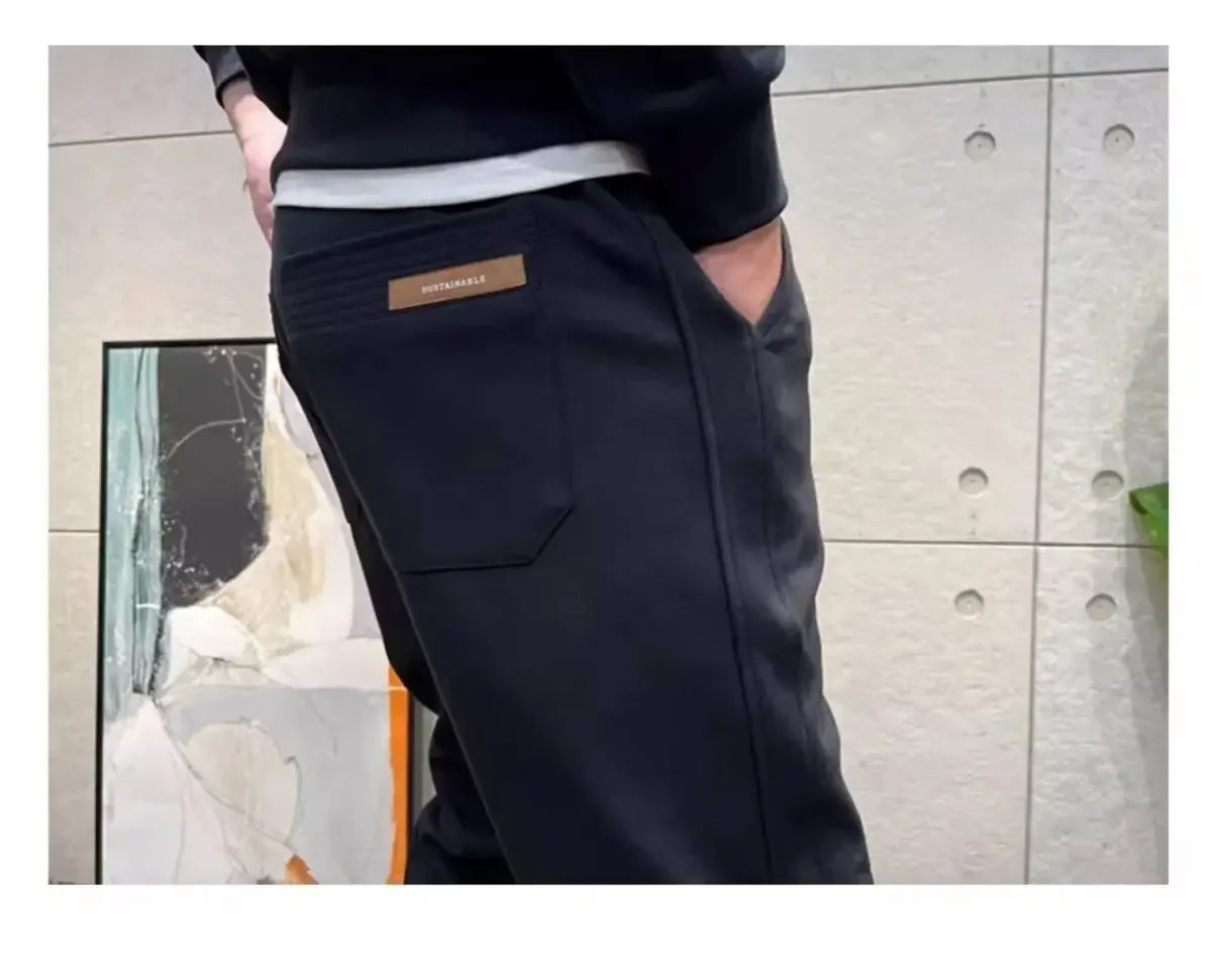 2025 New Tying Trousers for Men Versatile Embroidery Sports Versatile Trousers for Small Feet