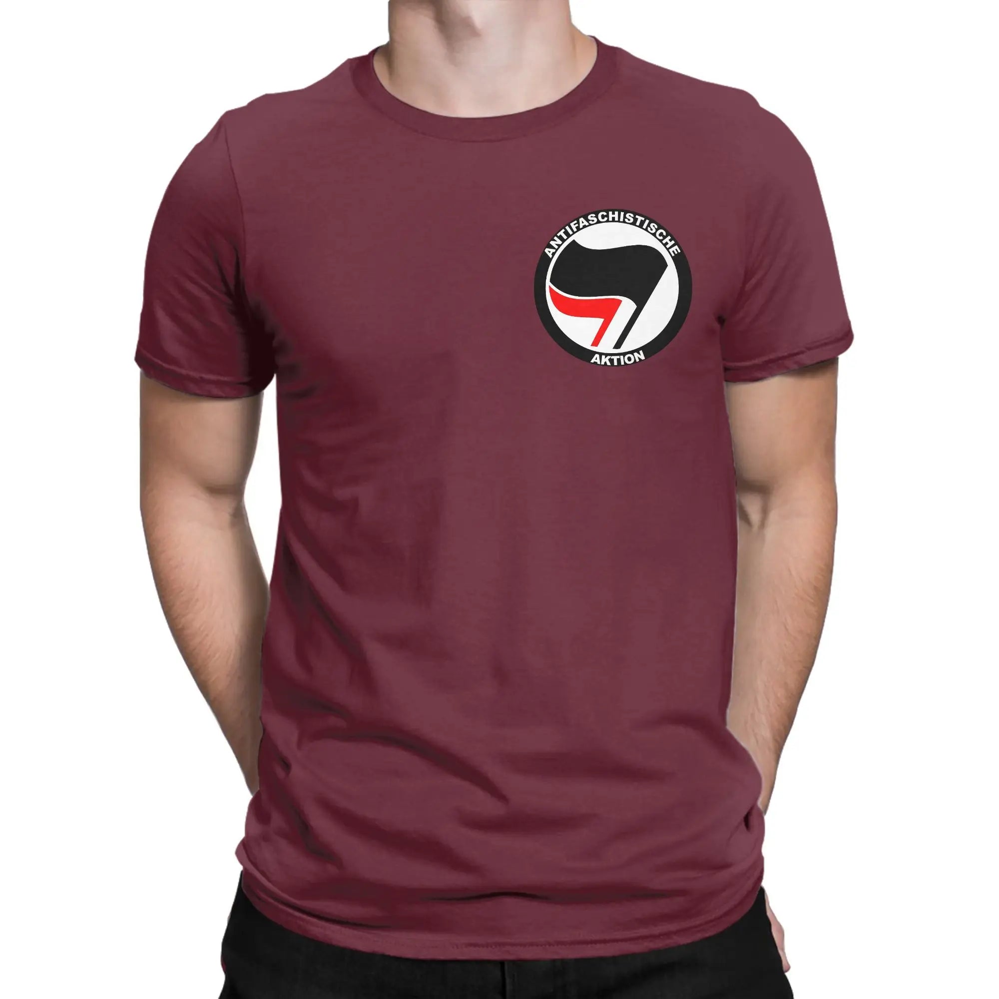 Man T-Shirt Anti Fascist Logo T Shirts Trendy Cool  Summer Tees Y2K Funny Custom DIY Cotton Tops Birthday Present