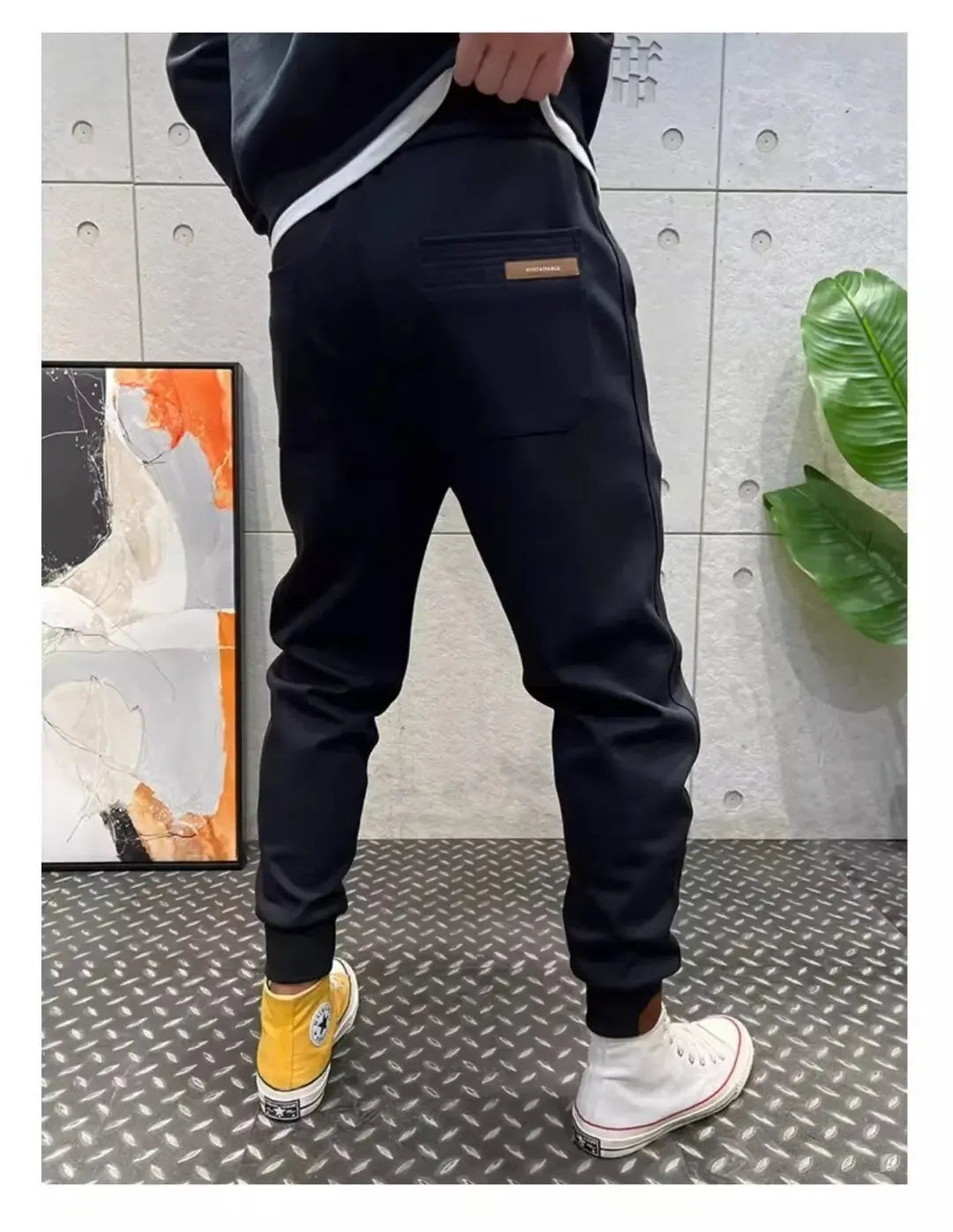 2025 New Tying Trousers for Men Versatile Embroidery Sports Versatile Trousers for Small Feet