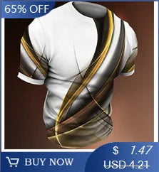 Men'S T-Shirt with a Simple Striped 3D Digital Print,a New Fashion Trend for Summer2025Featuring a Cool Street Style with Short