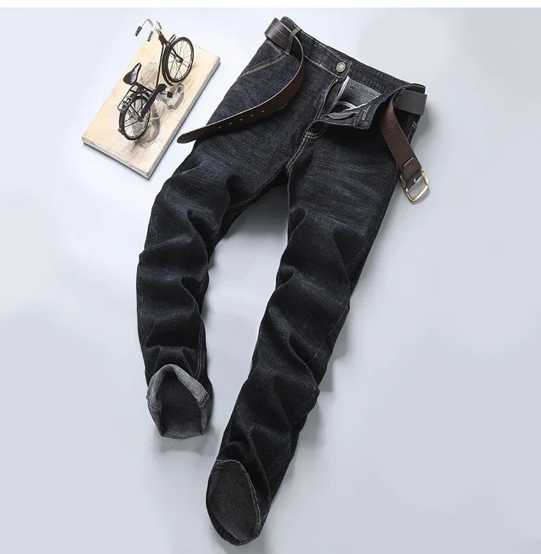 New Men Classic Jeans Jean Homme Pantalones Hombre Men Mannen Soft Black Biker Masculino Denim Overalls Mens Pants Size 28-40