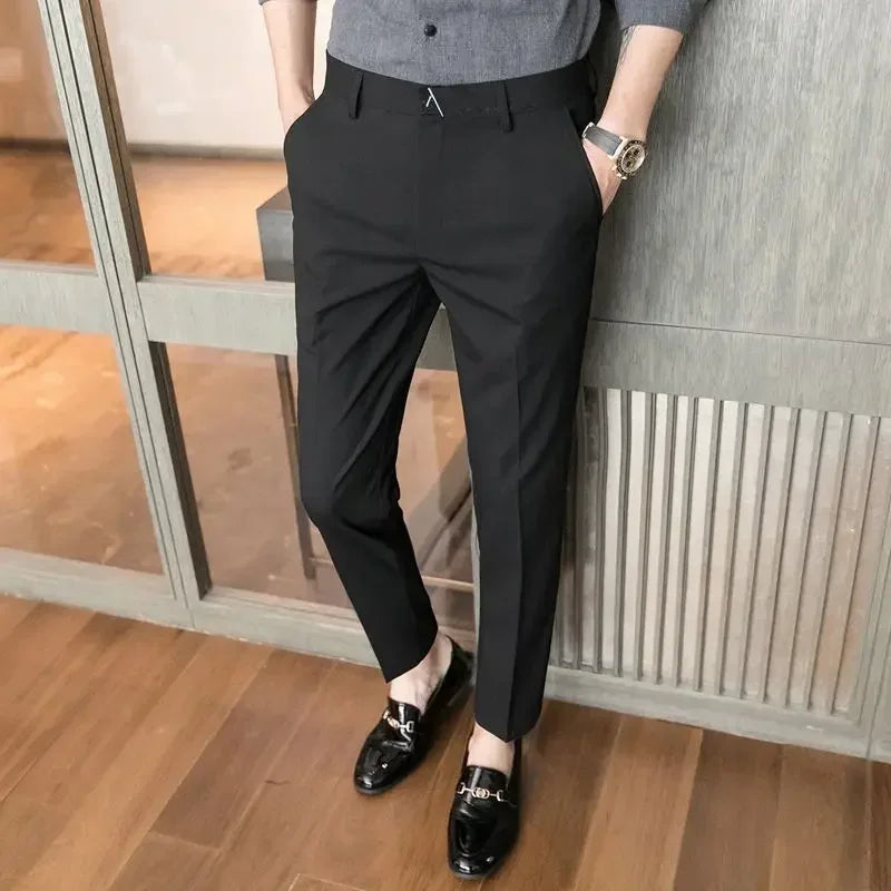 Straight Draped Man Suits Pants Work Trousers for Men Office Fluid New In High Quality Chinese Homme Summer 2025 Up Dress Fabric