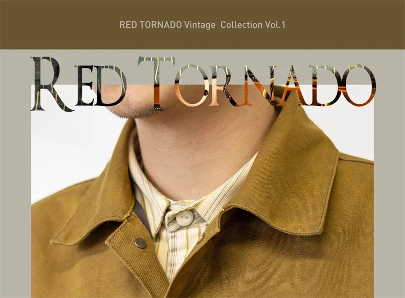 Red Tornado Waxed Canvas Cruiser Jacket Water Resistant Rugged Style Men's Work Outerwear