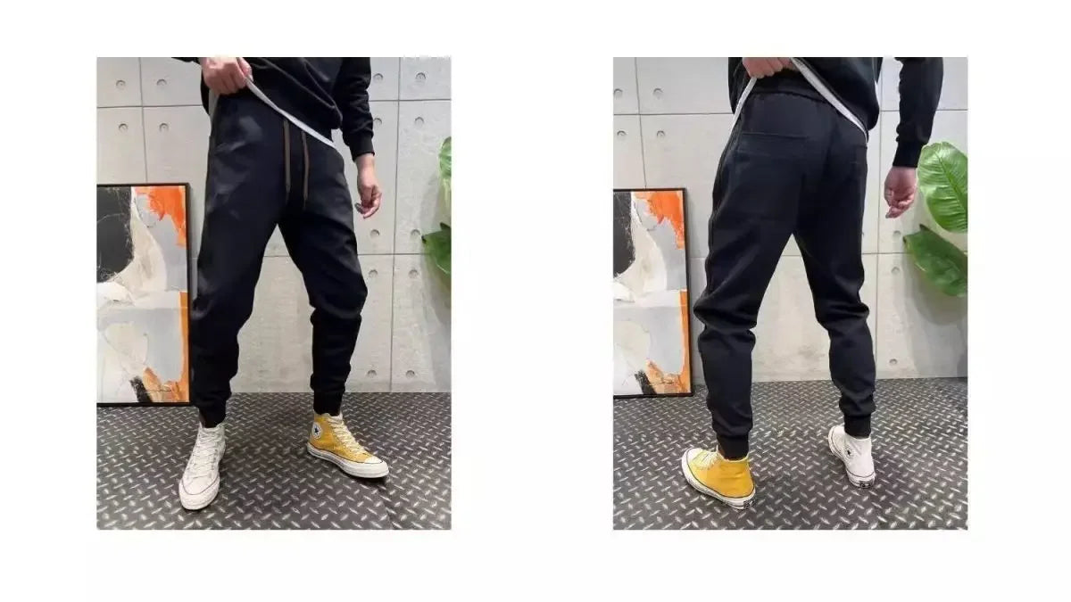2025 New Tying Trousers for Men Versatile Embroidery Sports Versatile Trousers for Small Feet