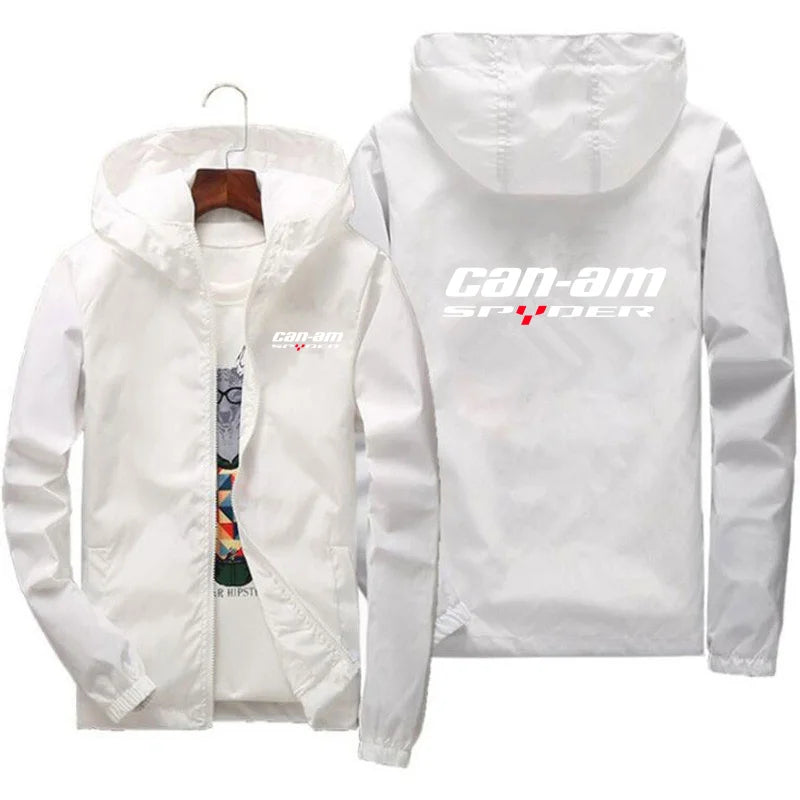 2025 Spring and Autumn New Brp Can am Car Logo Printed Men's Jacket Casual Hooded Zipper Outdoor Sports Fashion Business