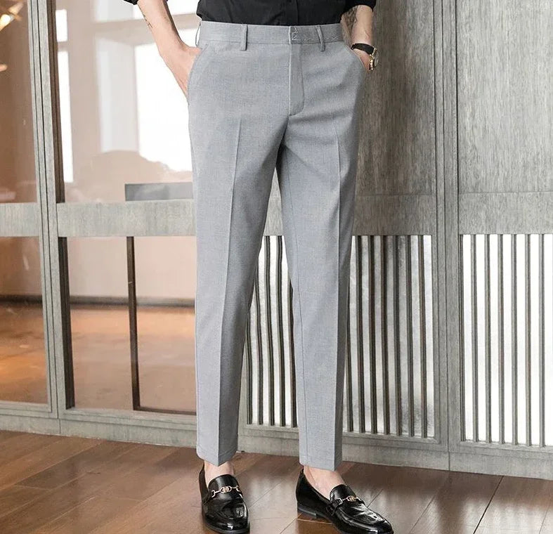 Straight Draped Man Suits Pants Work Trousers for Men Office Fluid New In High Quality Chinese Homme Summer 2025 Up Dress Fabric