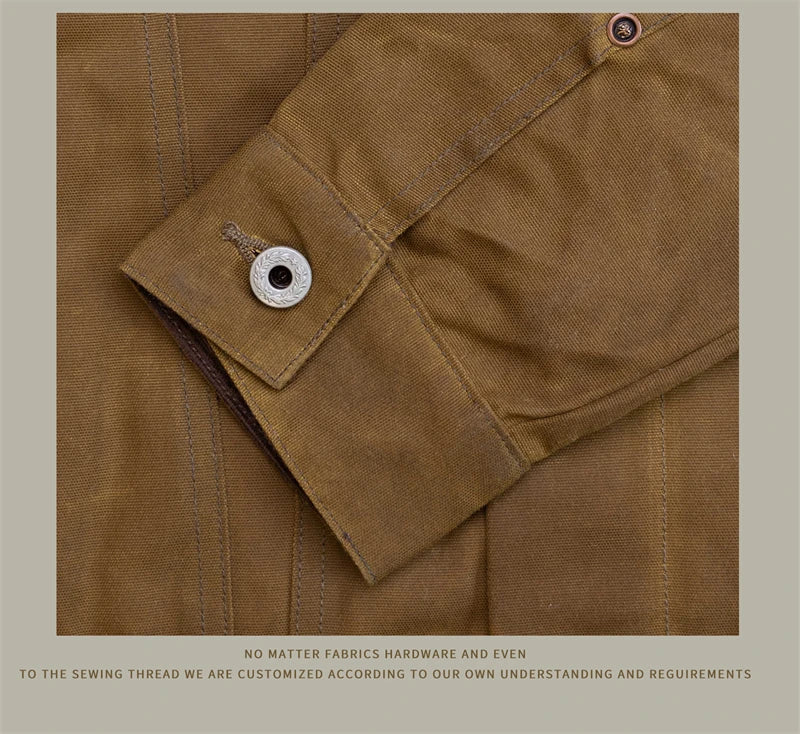 Red Tornado Classic Type 3 Waxed Trucker Jacket American Casual Style Work Wear Coat