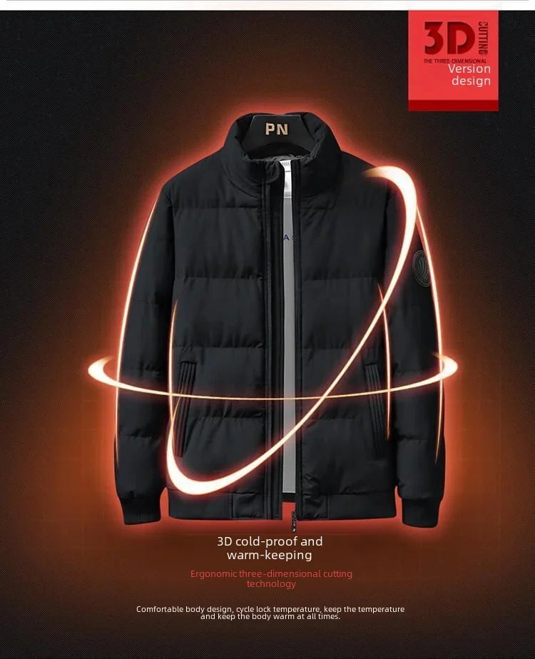 2024 Men's Cotton-padded Jacket, Tiger Head Logo, Short, Thick, Casual, Men's Parkas, Winter Trend, Windproof Jacket, xs-5XL