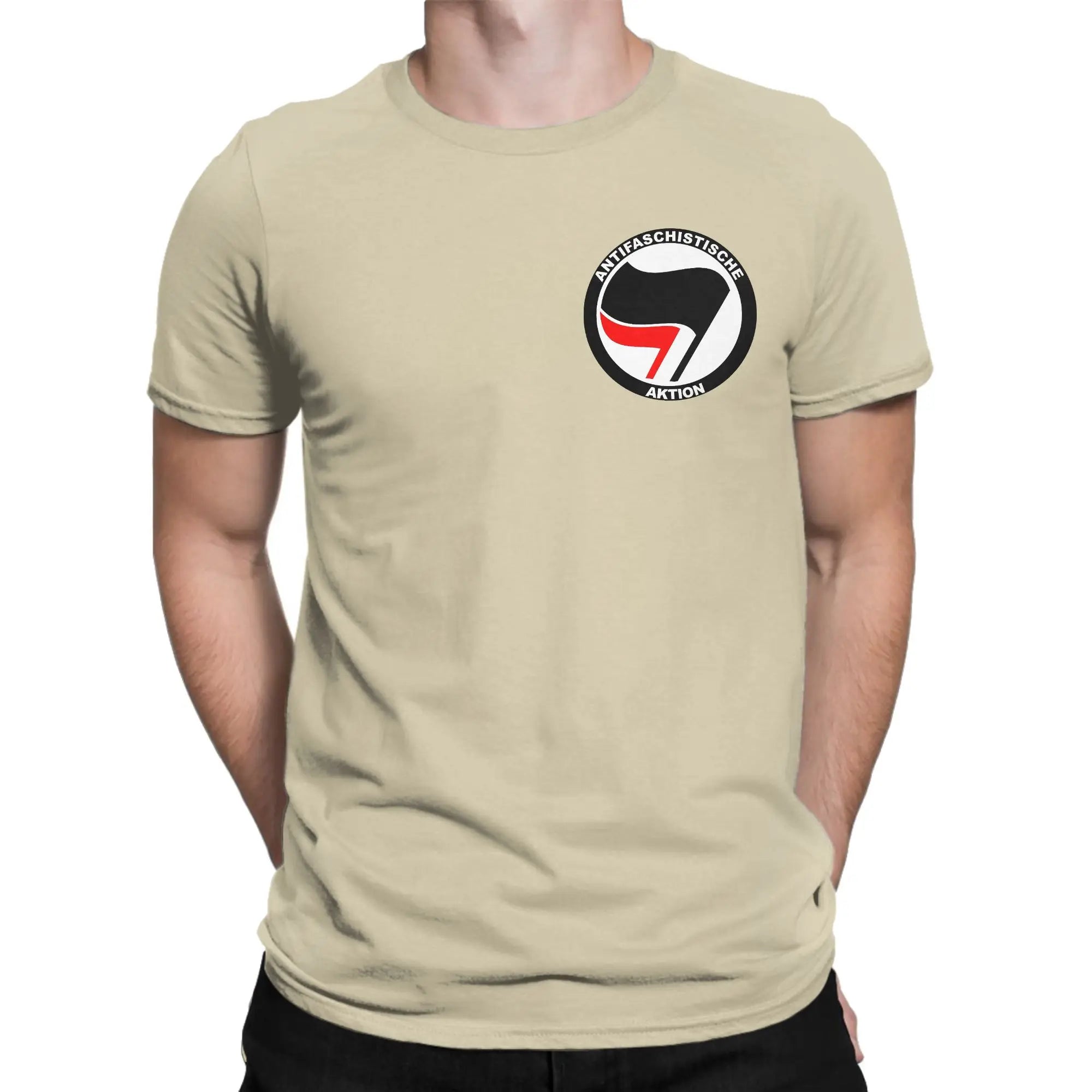 Man T-Shirt Anti Fascist Logo T Shirts Trendy Cool  Summer Tees Y2K Funny Custom DIY Cotton Tops Birthday Present