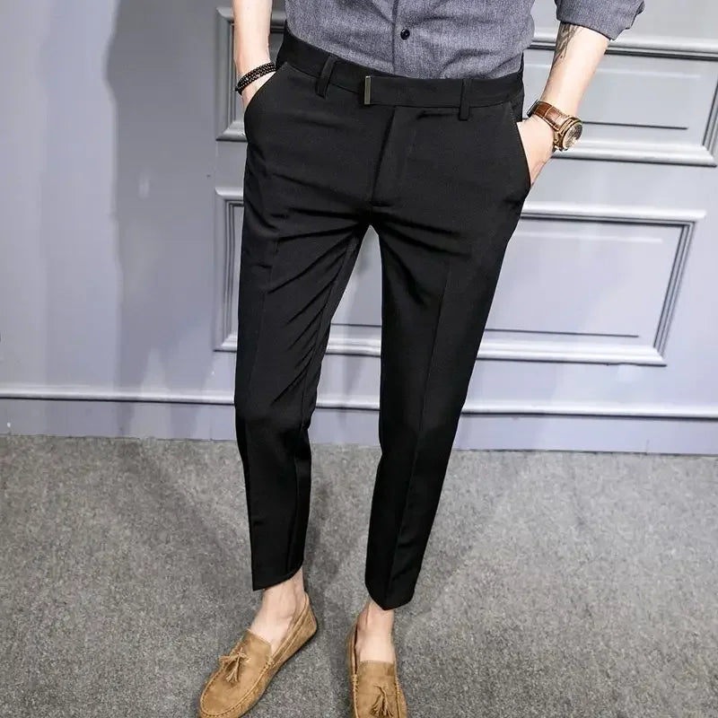 Straight Draped Man Suits Pants Work Trousers for Men Office Fluid New In High Quality Chinese Homme Summer 2025 Up Dress Fabric