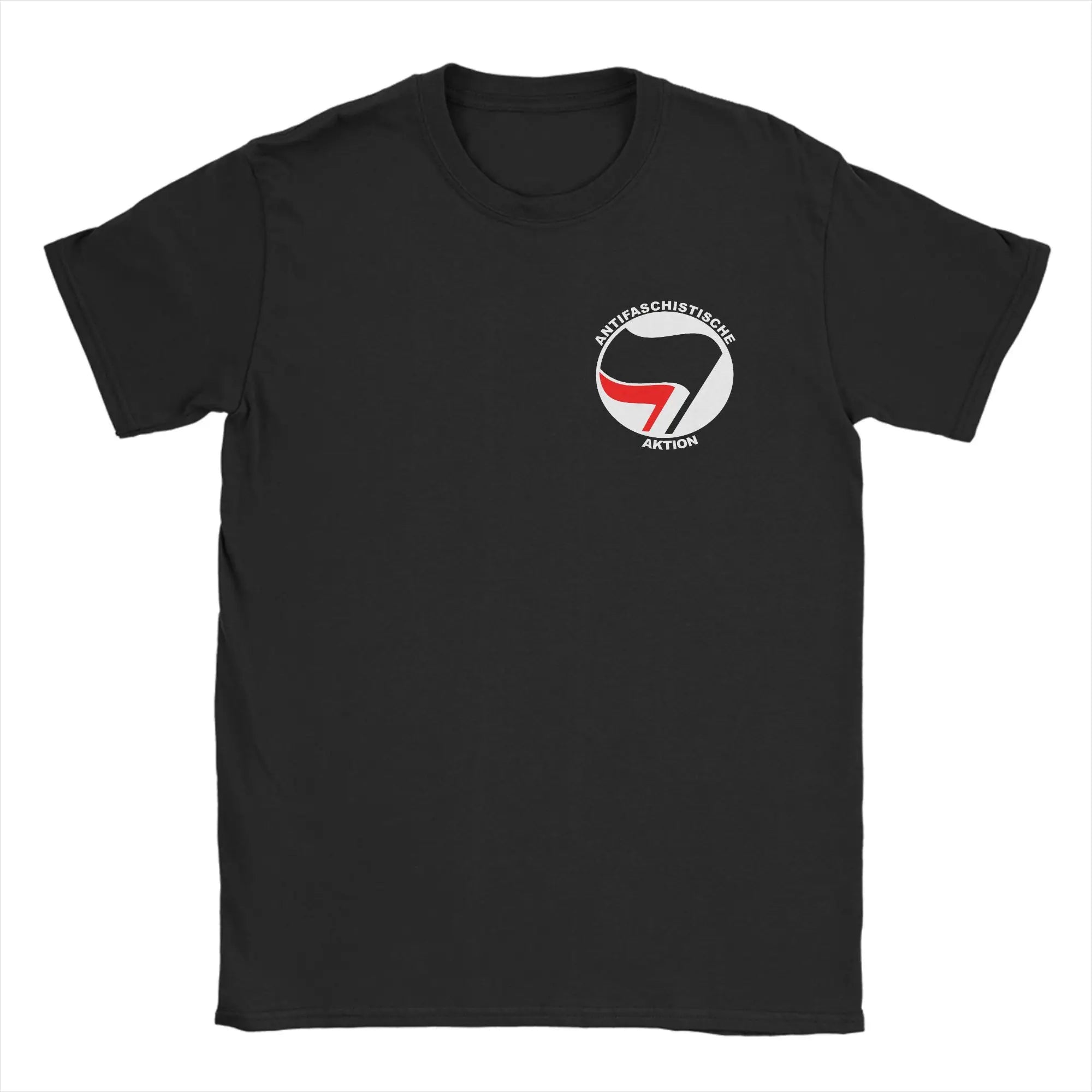 Man T-Shirt Anti Fascist Logo T Shirts Trendy Cool  Summer Tees Y2K Funny Custom DIY Cotton Tops Birthday Present
