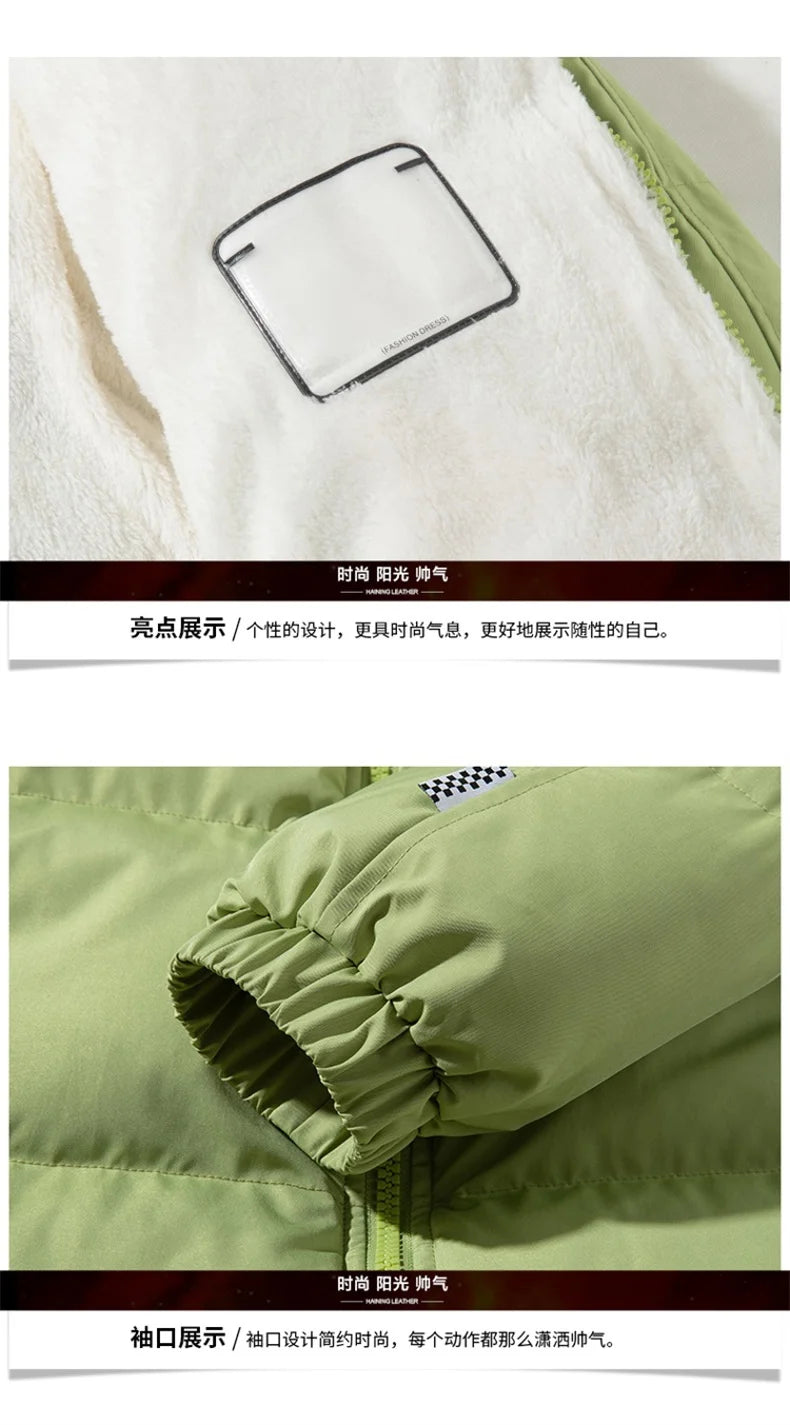 Winter Warm Stand Collar Men Parkas Thickened Windproof Male Cotton Jackets High Quality Korean Fashion Overcoats for Men Hot