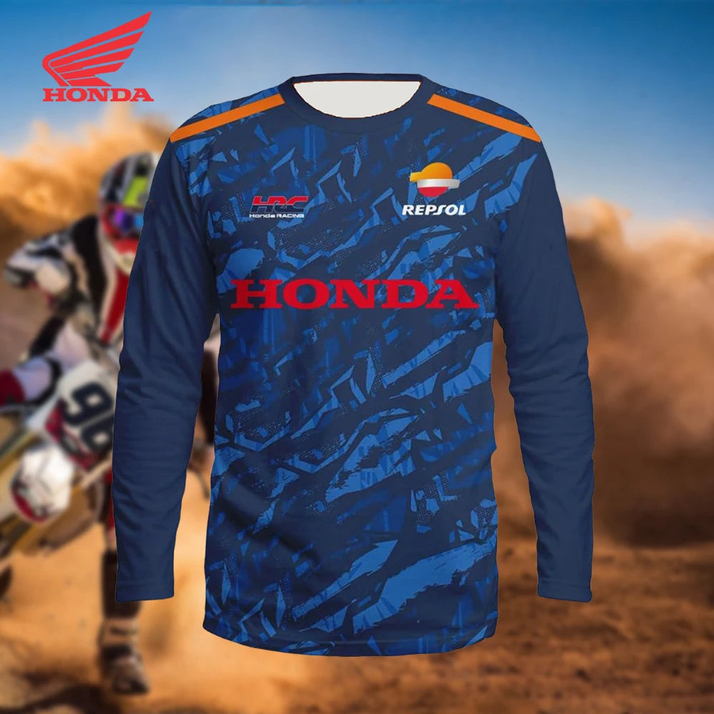 Honda 2026 Off Road Motorcycle Quick Dry Breathable Jersey Mountain Bike Racing T-Shirt Comfortable Riding Ropa Motocross Hombre