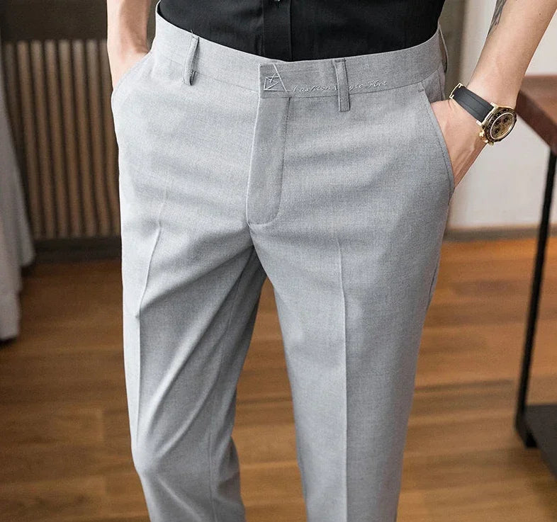 Straight Draped Man Suits Pants Work Trousers for Men Office Fluid New In High Quality Chinese Homme Summer 2025 Up Dress Fabric
