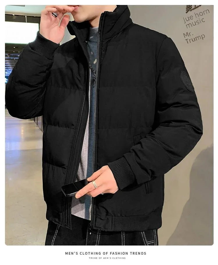 2024 Men's Cotton-padded Jacket, Tiger Head Logo, Short, Thick, Casual, Men's Parkas, Winter Trend, Windproof Jacket, xs-5XL