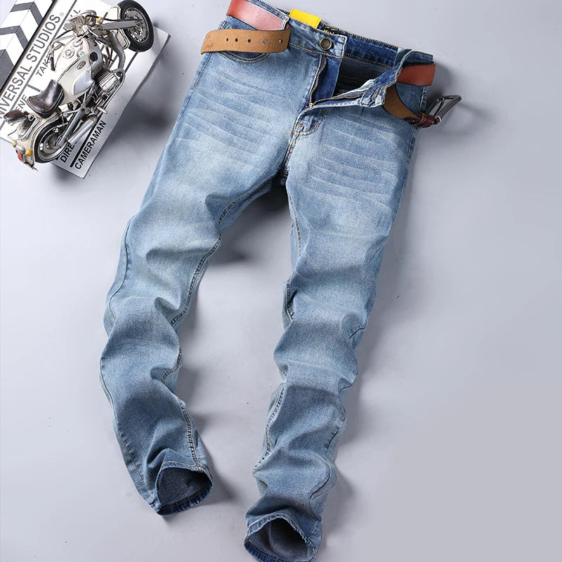 Classic Business Casual Jeans Men 2025 New Fashion Retro Slim Stretch Denim Trousers Male High Quality Luxury Pants Men Clothing