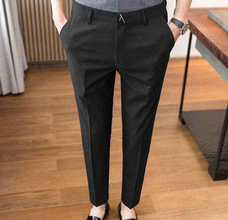 Straight Draped Man Suits Pants Work Trousers for Men Office Fluid New In High Quality Chinese Homme Summer 2025 Up Dress Fabric