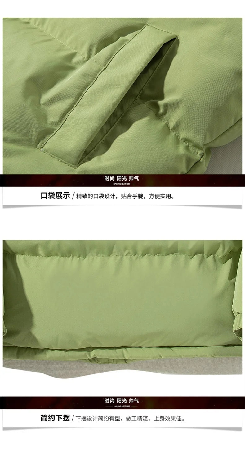 Winter Warm Stand Collar Men Parkas Thickened Windproof Male Cotton Jackets High Quality Korean Fashion Overcoats for Men Hot