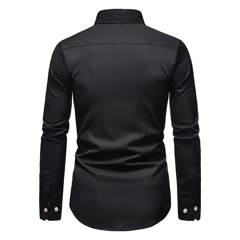 Men's Shirt with Collar White Shirts Man Long Sleeve Men's Shirts Mens Polo Shirts for Men Famous Brands Camisa Social Masculina
