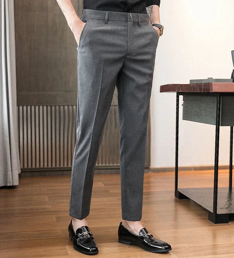 Straight Draped Man Suits Pants Work Trousers for Men Office Fluid New In High Quality Chinese Homme Summer 2025 Up Dress Fabric