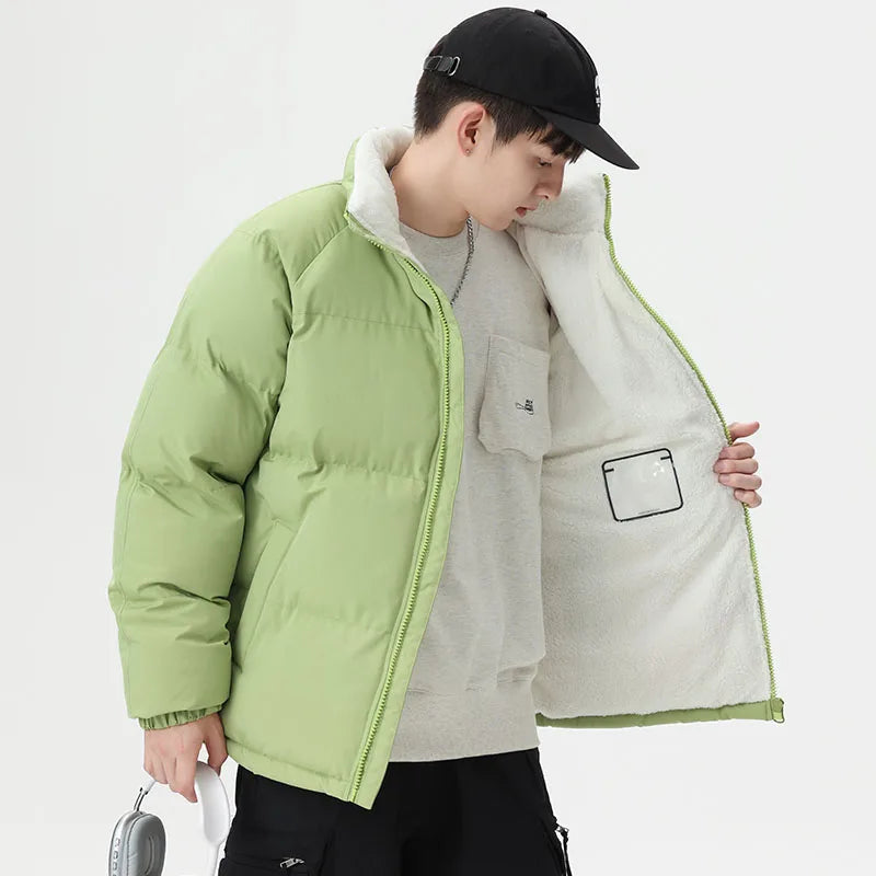 Winter Warm Stand Collar Men Parkas Thickened Windproof Male Cotton Jackets High Quality Korean Fashion Overcoats for Men Hot