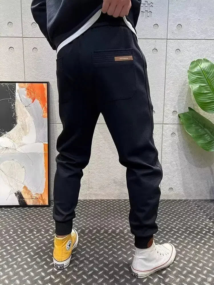 2025 New Tying Trousers for Men Versatile Embroidery Sports Versatile Trousers for Small Feet