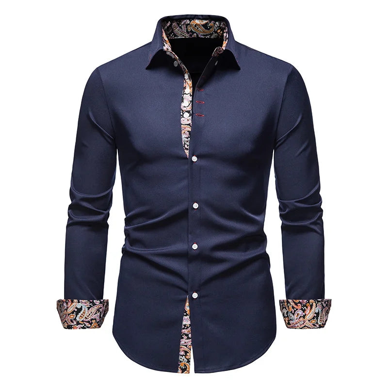 Men's Shirt with Collar White Shirts Man Long Sleeve Men's Shirts Mens Polo Shirts for Men Famous Brands Camisa Social Masculina