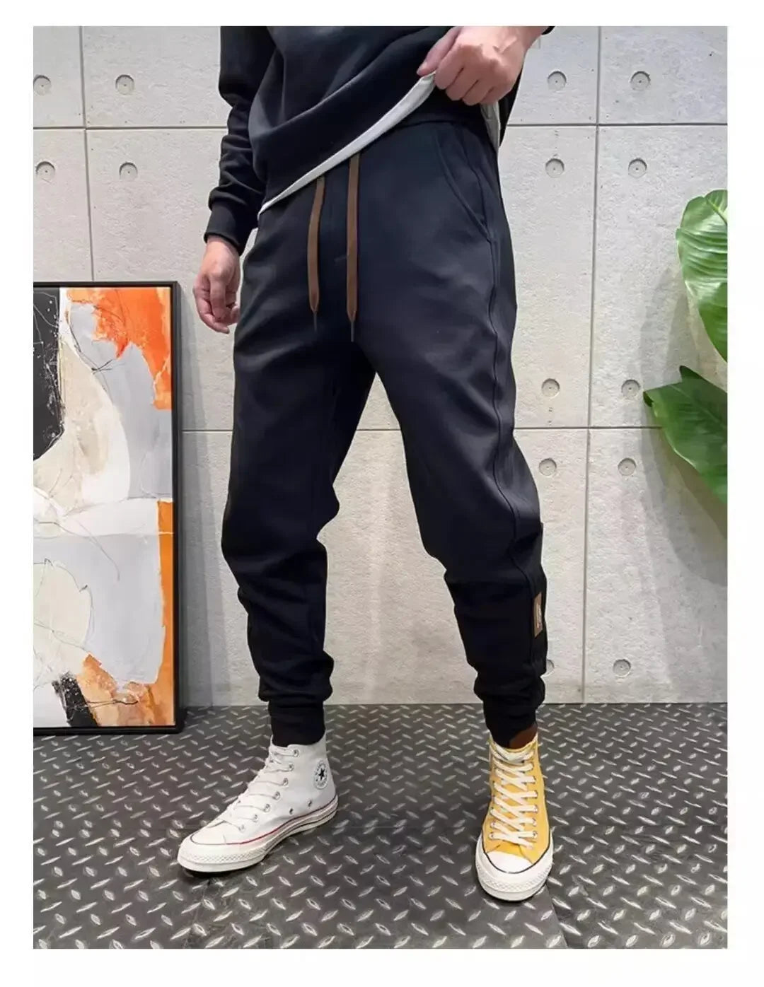 2025 New Tying Trousers for Men Versatile Embroidery Sports Versatile Trousers for Small Feet