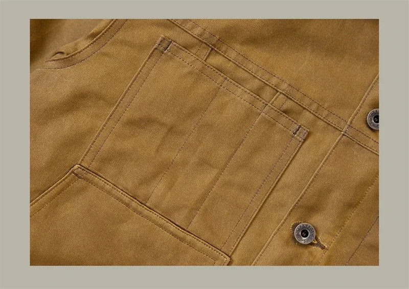 Red Tornado Waxed Canvas Cruiser Jacket Water Resistant Rugged Style Men's Work Outerwear