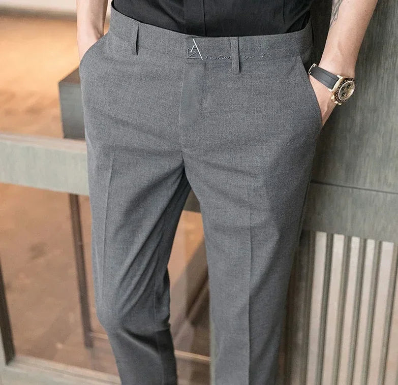 Straight Draped Man Suits Pants Work Trousers for Men Office Fluid New In High Quality Chinese Homme Summer 2025 Up Dress Fabric