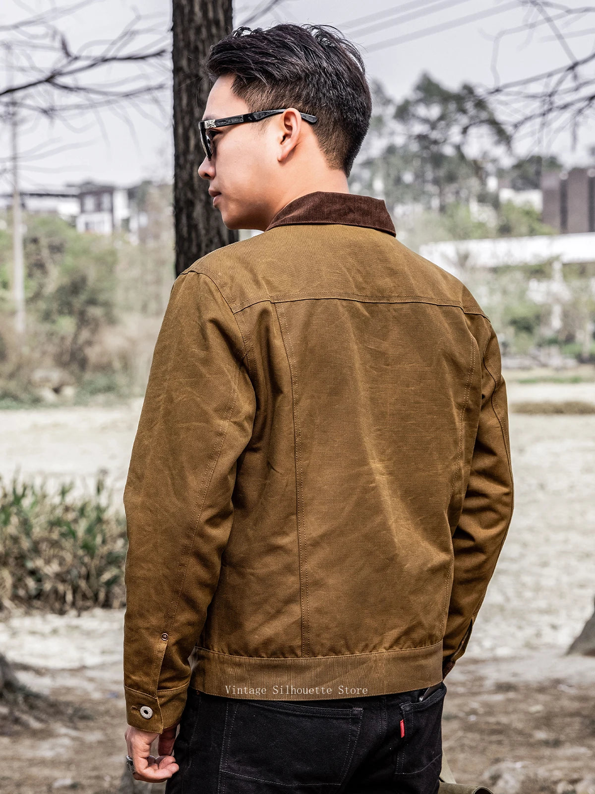 Red Tornado Classic Type 3 Waxed Trucker Jacket American Casual Style Work Wear Coat