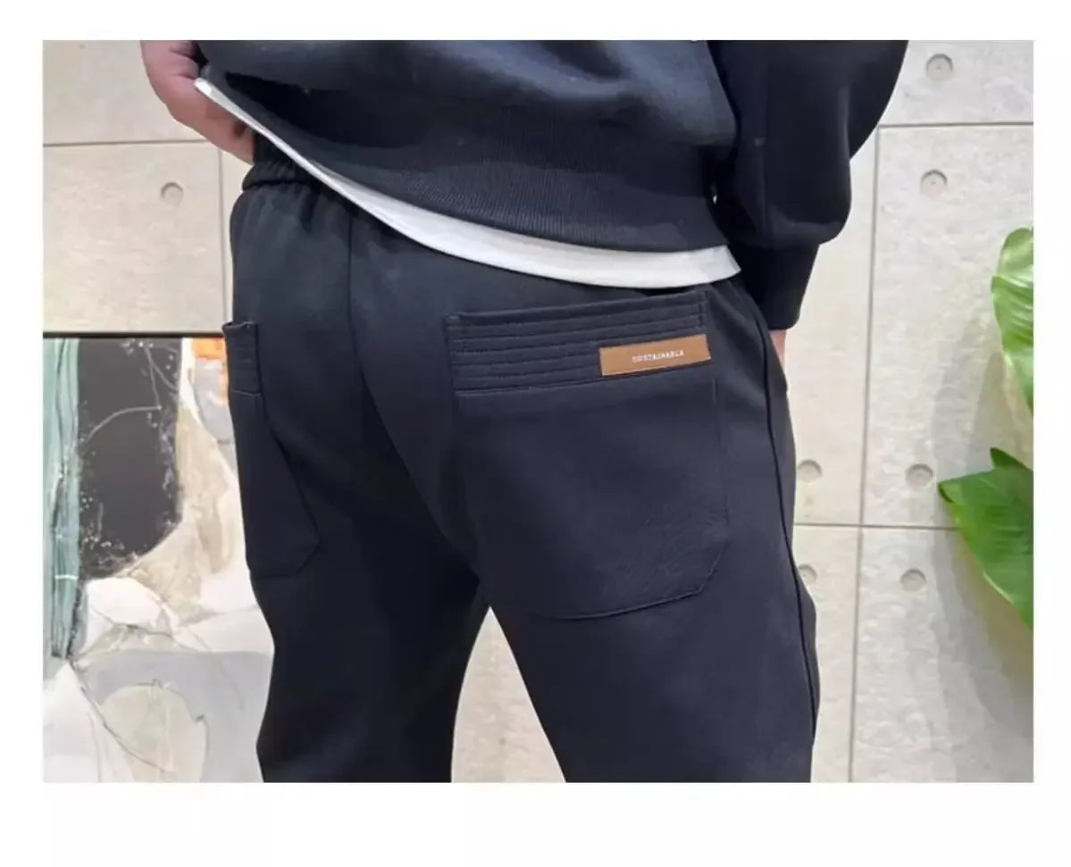 2025 New Tying Trousers for Men Versatile Embroidery Sports Versatile Trousers for Small Feet