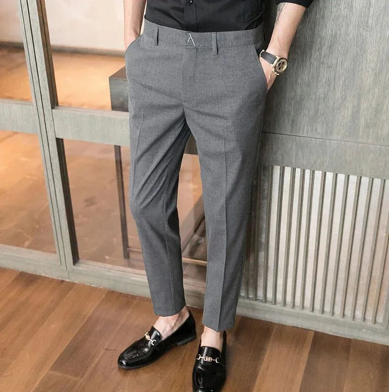 Straight Draped Man Suits Pants Work Trousers for Men Office Fluid New In High Quality Chinese Homme Summer 2025 Up Dress Fabric