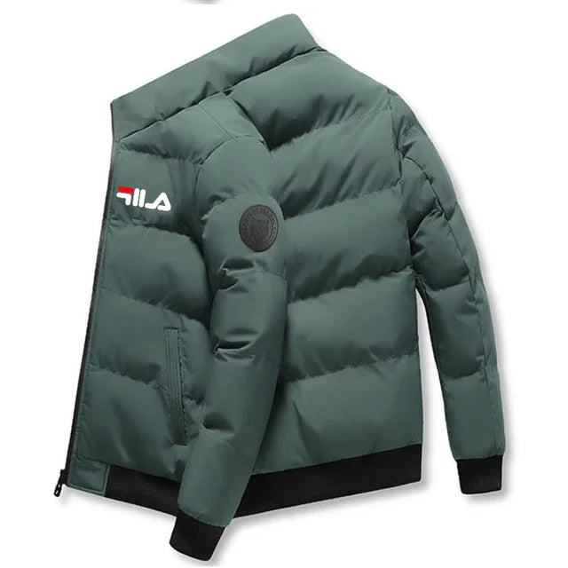 New 2025 autumn/winter men's short jacket, fashionable outdoor casual stand-up collar zipper men's cotton-padded jacket