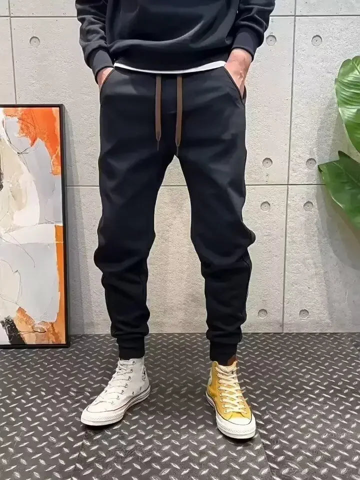 2025 New Tying Trousers for Men Versatile Embroidery Sports Versatile Trousers for Small Feet