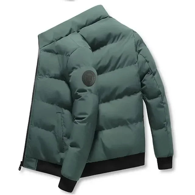 New 2025 autumn/winter men's short jacket, fashionable outdoor casual stand-up collar zipper men's cotton-padded jacket