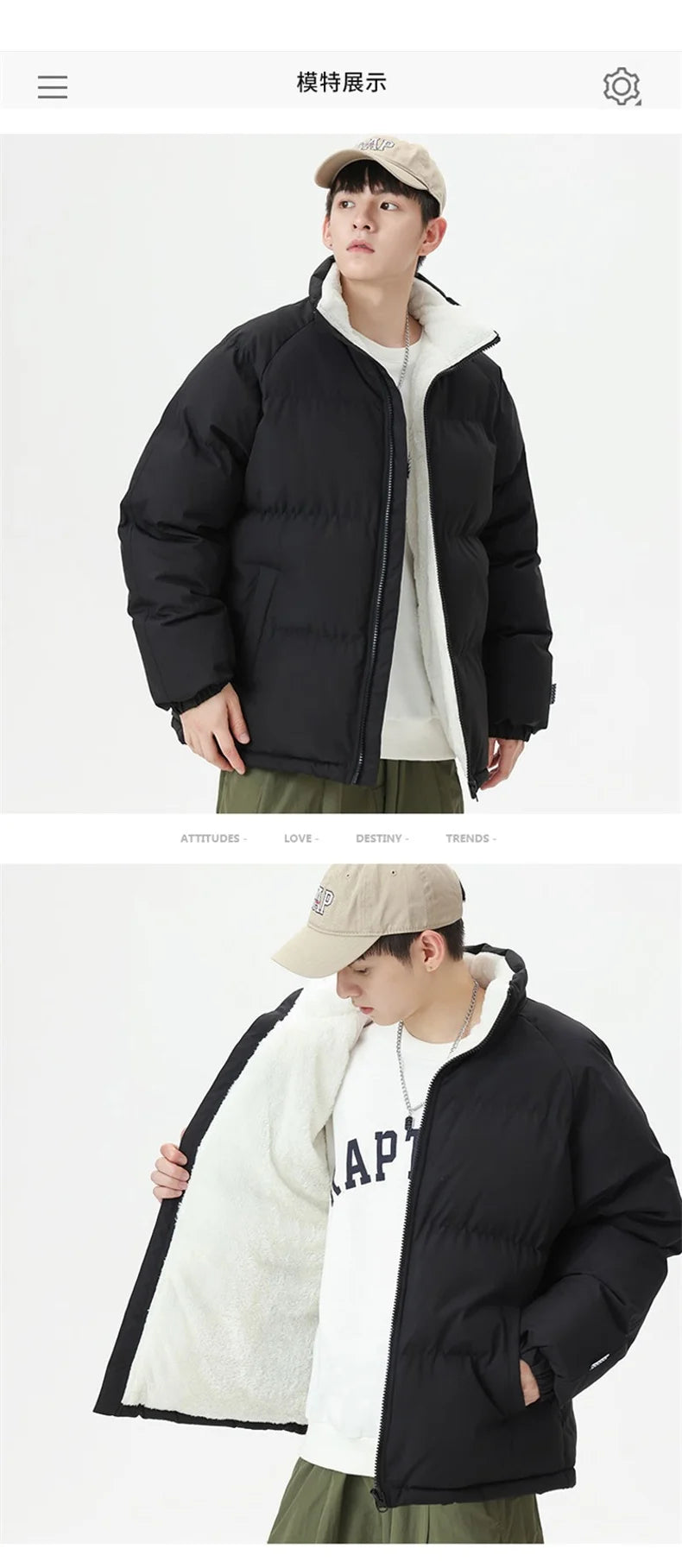 Winter Warm Stand Collar Men Parkas Thickened Windproof Male Cotton Jackets High Quality Korean Fashion Overcoats for Men Hot