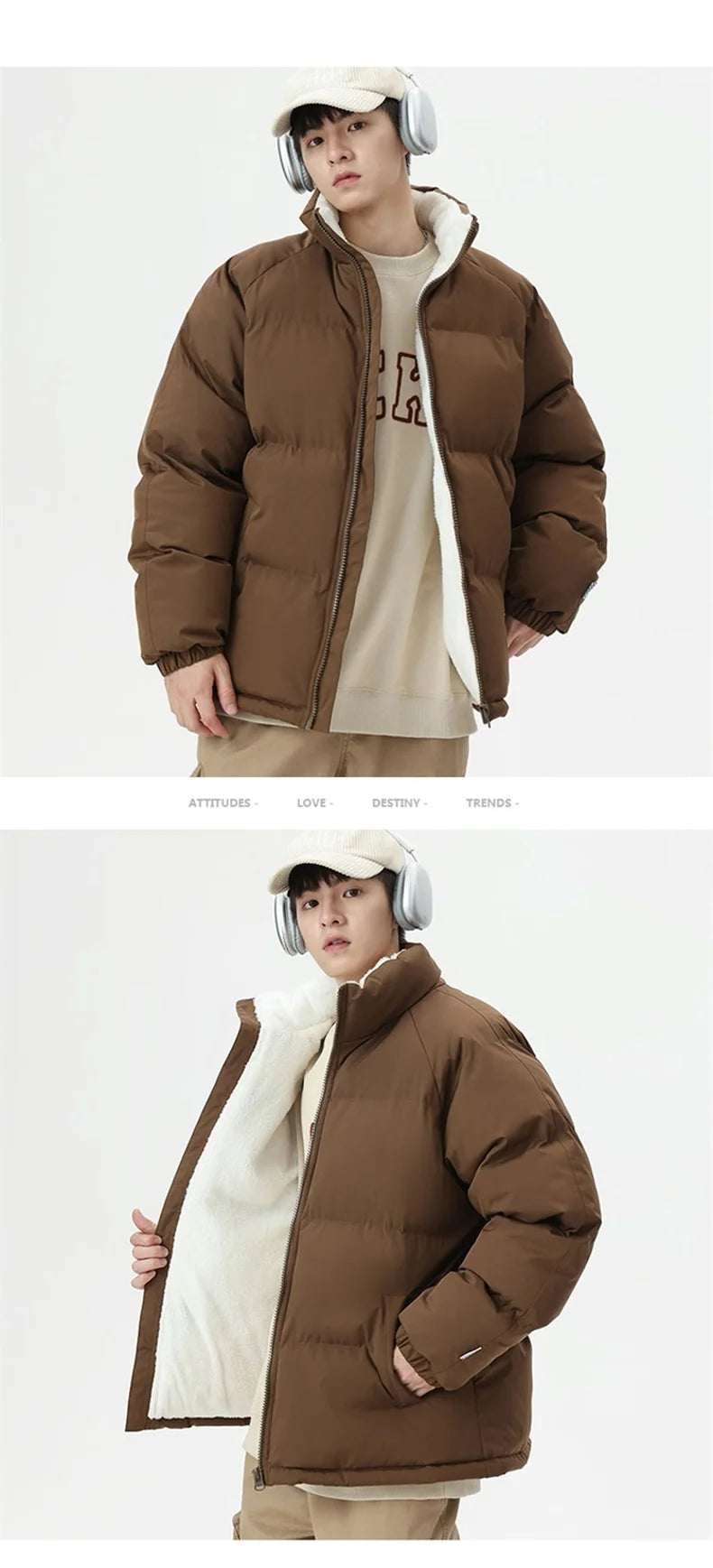 Winter Warm Stand Collar Men Parkas Thickened Windproof Male Cotton Jackets High Quality Korean Fashion Overcoats for Men Hot