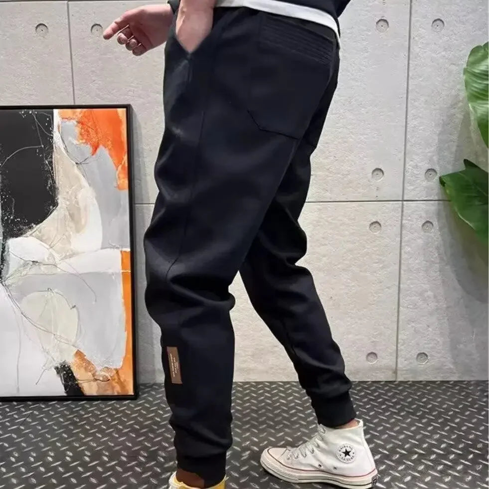 2025 New Tying Trousers for Men Versatile Embroidery Sports Versatile Trousers for Small Feet