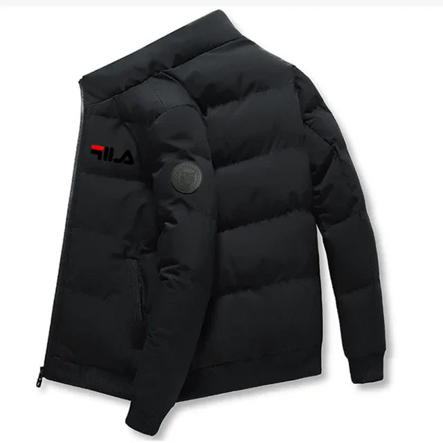 New 2025 autumn/winter men's short jacket, fashionable outdoor casual stand-up collar zipper men's cotton-padded jacket