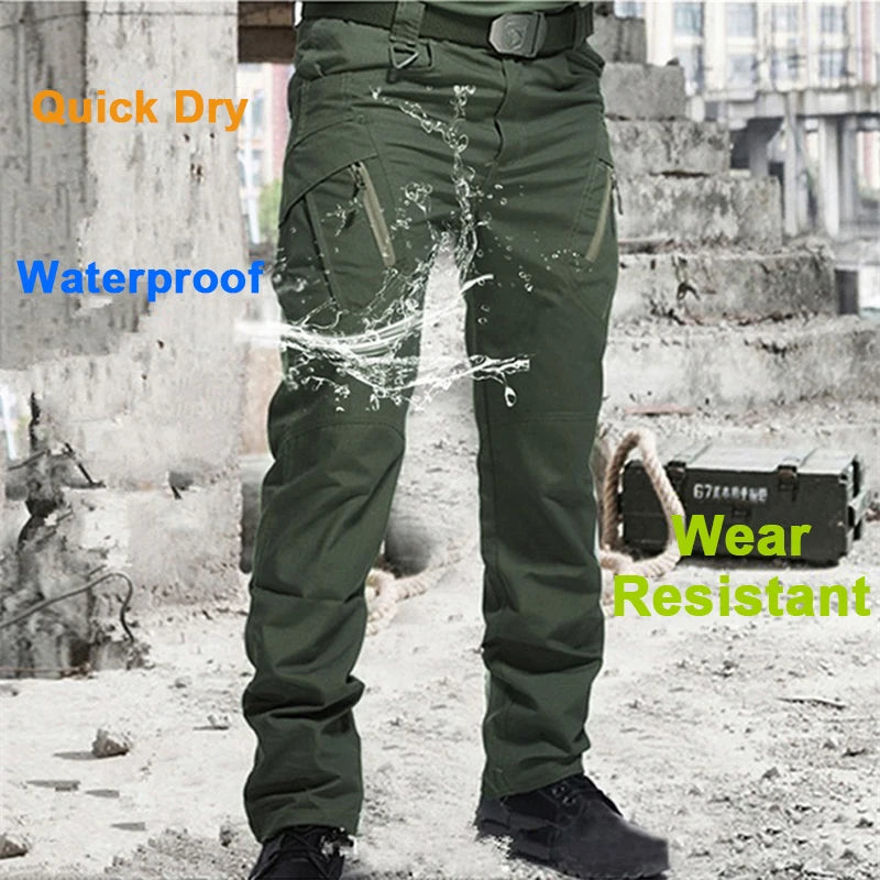 Military Tactical Pants Cargo Men Waterproof Trousers Casual Pants Wear-resistant Multi-pocket Outdoor Hiking Work Trousers Male