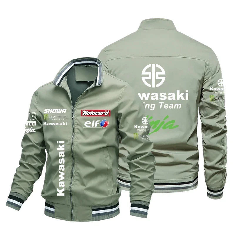 2025 Hot Selling Kawasaki Men's Cycling American Racing Hoodie Jacket Motorcycle Jacket Loose Casual Plus Size Men's Racing Jack