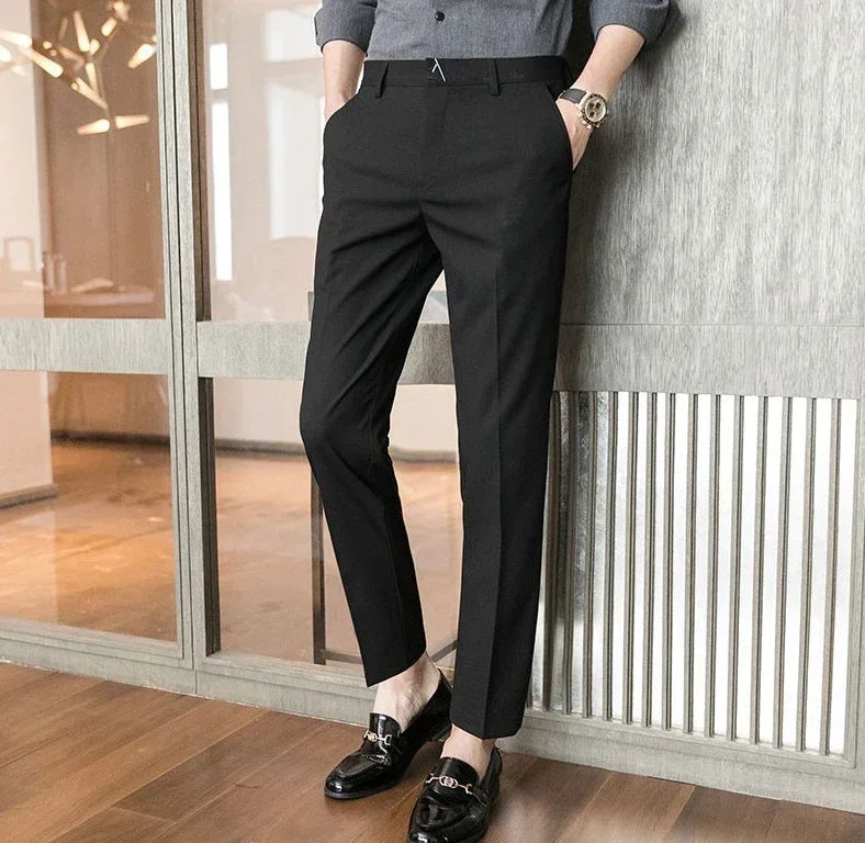 Straight Draped Man Suits Pants Work Trousers for Men Office Fluid New In High Quality Chinese Homme Summer 2025 Up Dress Fabric