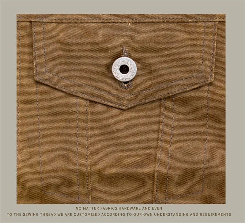 Red Tornado Classic Type 3 Waxed Trucker Jacket American Casual Style Work Wear Coat