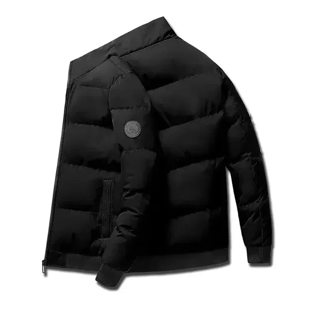 New 2025 autumn/winter men's short jacket, fashionable outdoor casual stand-up collar zipper men's cotton-padded jacket