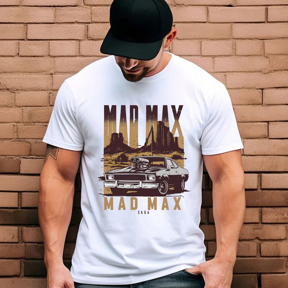 Male T Shirt Vintage Muscle Car Printed Men T-Shirt Cool Tops Men's Clothing Hipster Streetwear