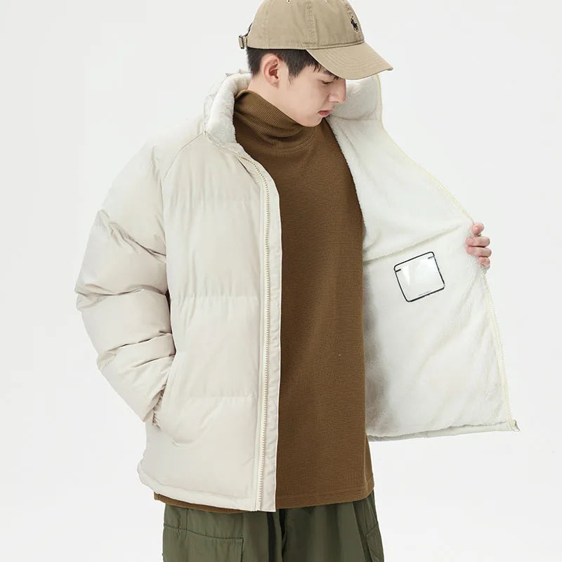 Winter Warm Stand Collar Men Parkas Thickened Windproof Male Cotton Jackets High Quality Korean Fashion Overcoats for Men Hot