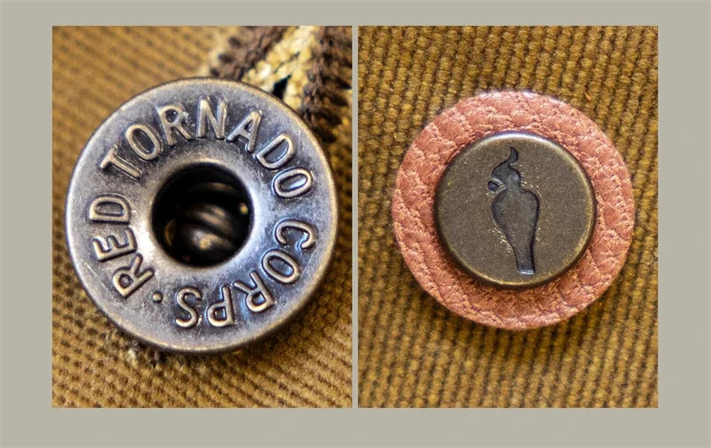 Red Tornado Waxed Canvas Cruiser Jacket Water Resistant Rugged Style Men's Work Outerwear